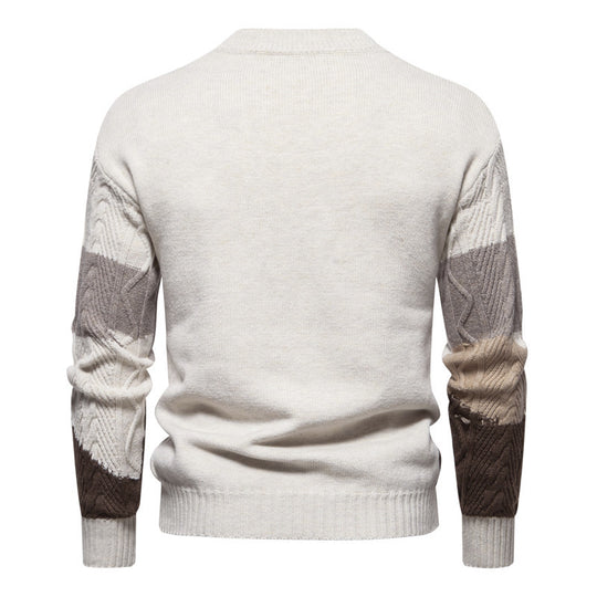 Herren Strickpullover mit modernem Zopfdesign und grafischen Akzenten EB
