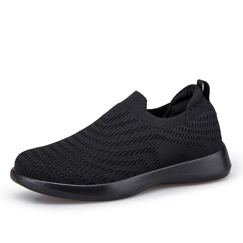 Damen Bequeme Slip-On Sneakers aus atmungsaktivem Strickmaterial EB