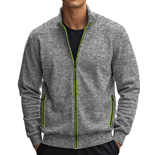 Herren Freizeitjacke mit hohen Kragen und reflektierenden Reißverschlussdetails EB