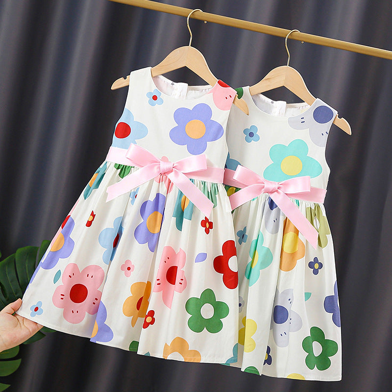 Mädchen Sommerkleid mit buntem Blumenmuster EB