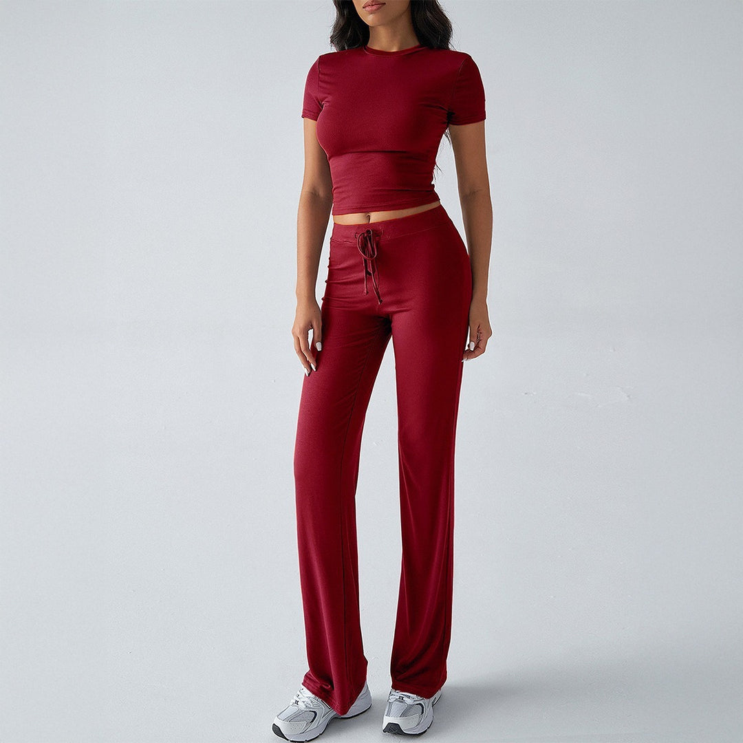 Damen Sportliches Lounge-Set mit elastischem Bund und figurbetontem Oberteil EB