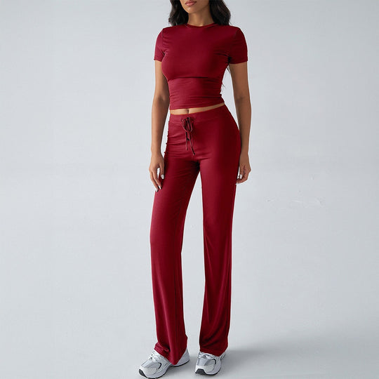 Damen Sportliches Lounge-Set mit elastischem Bund und figurbetontem Oberteil EB