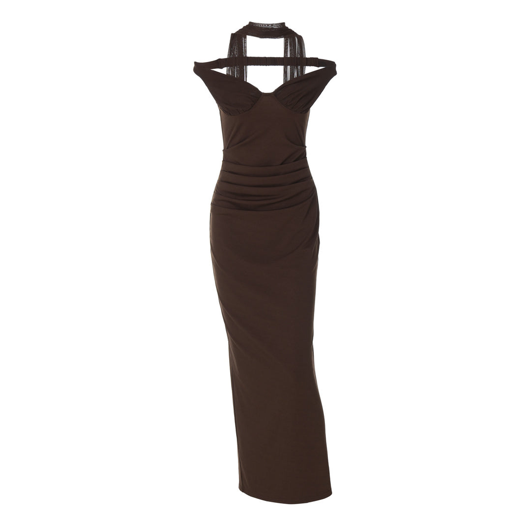 Damen Elegantes Abendkleid mit schulterfreier Drapierung EB