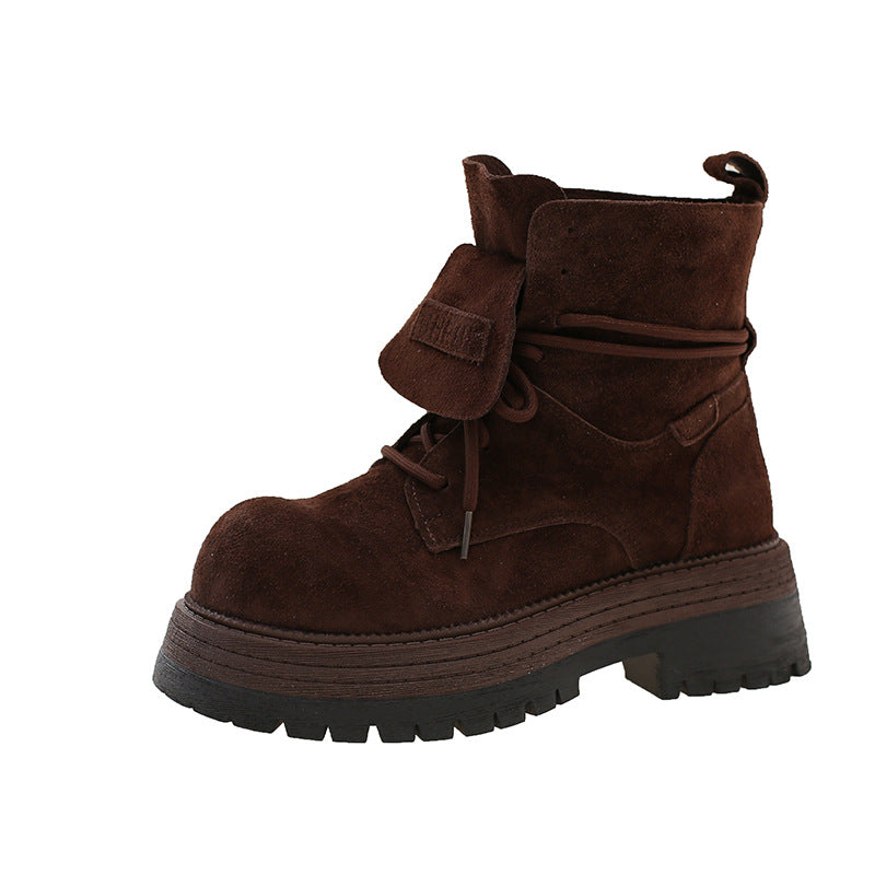 Damen robuste Winterboots mit authentischem Wildleder und stabiler Gummisohle EB