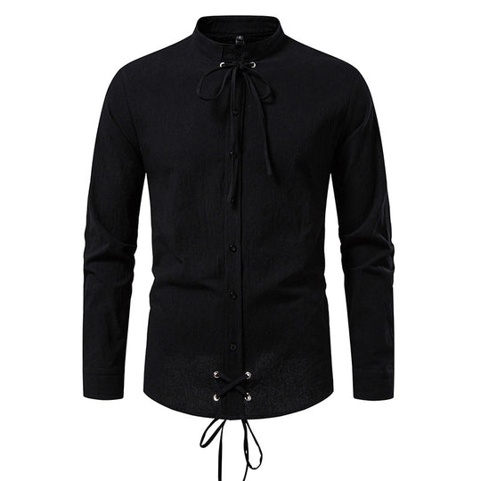 Herren Longsleeve Hemd mit modernem Kordelzug EB