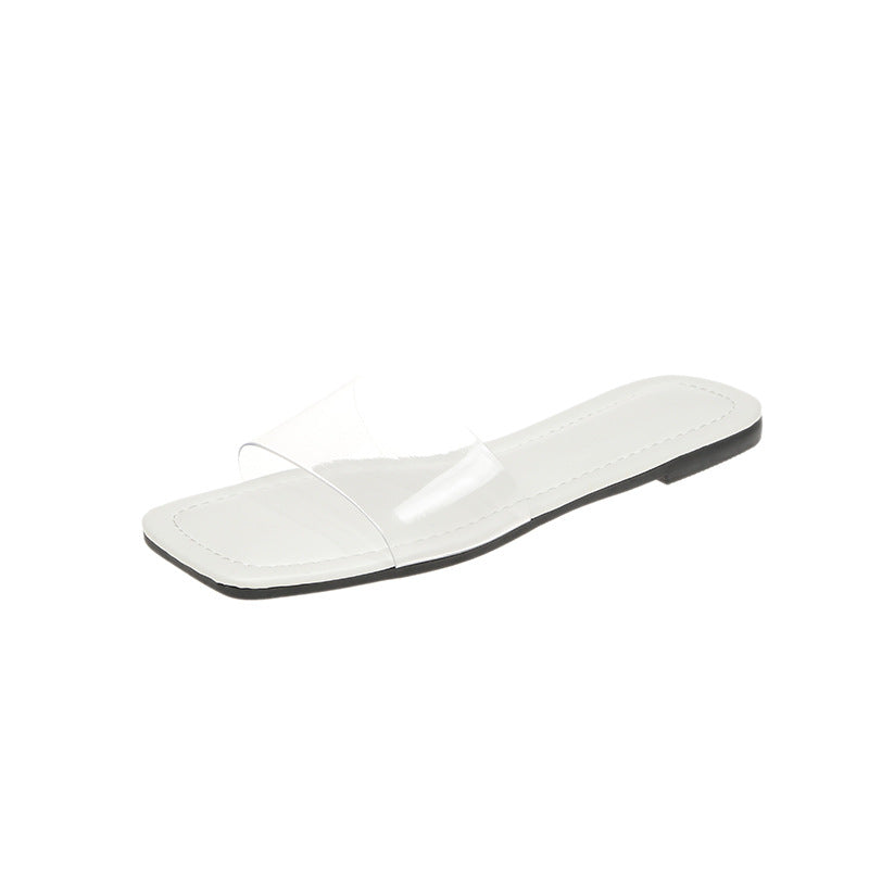 Damen transparente Slidesandalen mit elegantem, minimalistischem Design EB