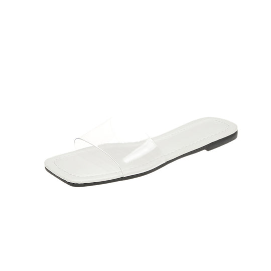Damen transparente Slidesandalen mit elegantem, minimalistischem Design EB