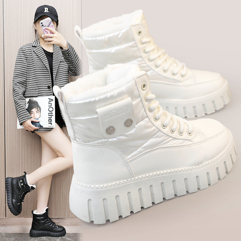 Damen modische Winterstiefel mit temperaturisolierendem Innenfutter und rutschfester Sohle EB