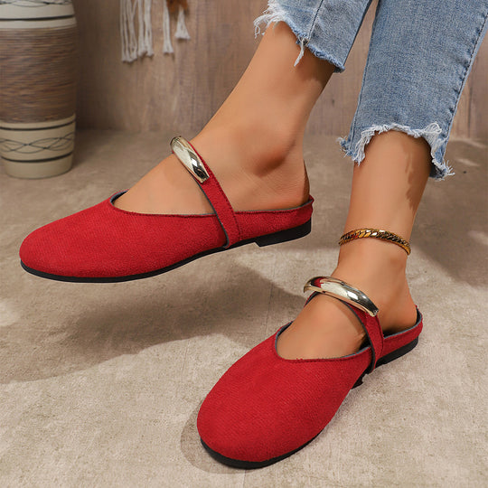 Damen Modische Mokassins mit elegantem Goldakzent und soften Obermaterial EB