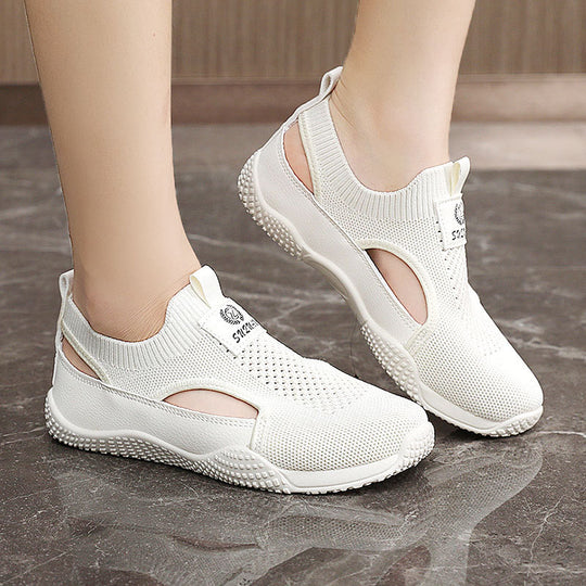 Damen Atmungsaktive Freizeitschuhe mit elastischem Einstieg und rutschfester Sohle EB