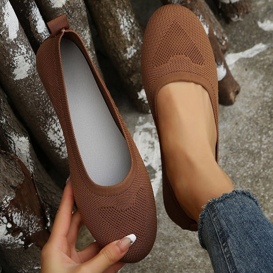 Damen Atmungsaktive Slip-On Ballerinas im minimalistischen Design EB