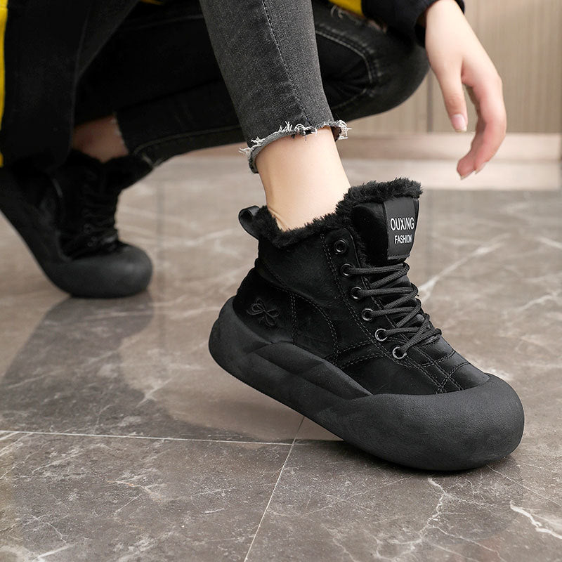 Damen warme Winterschuhe mit kuscheligem Innenfutter und rutschfester Sohle EB