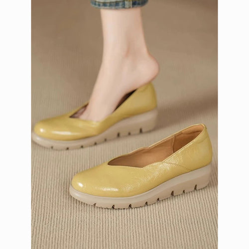 Damen bequeme Slip-On Ballerinas mit modischem Plateau EB