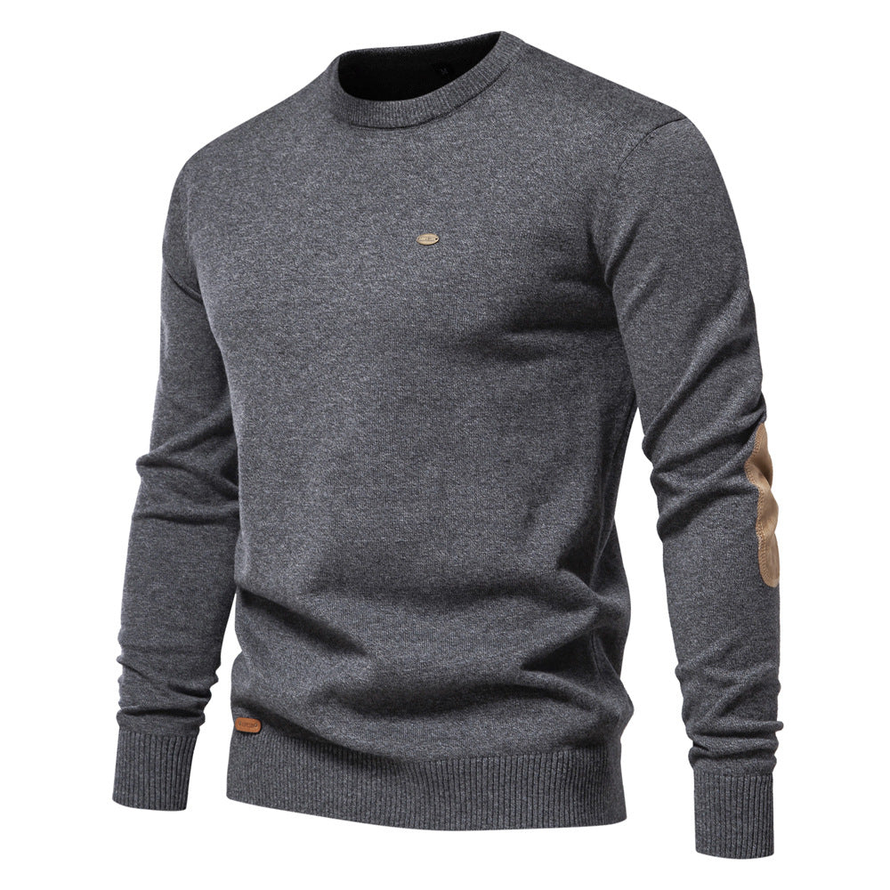 Herren Rundhals Pullover aus weichem Strickstoff EB
