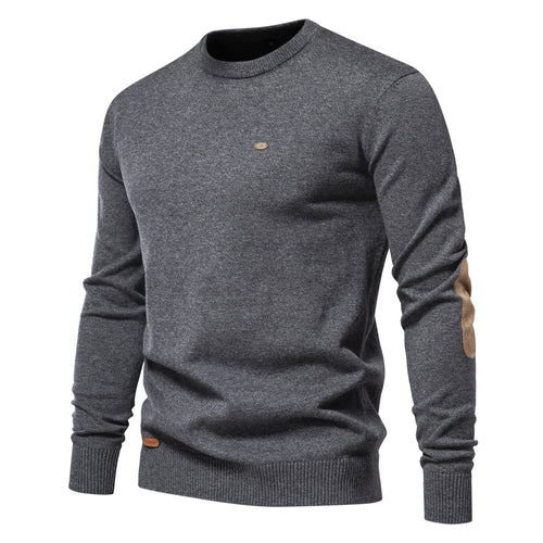 Herren Rundhals Pullover aus weichem Strickstoff EB