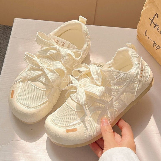 Damen Sneakers mit dekorativen Schleifen und atmungsaktivem Obermaterial EB