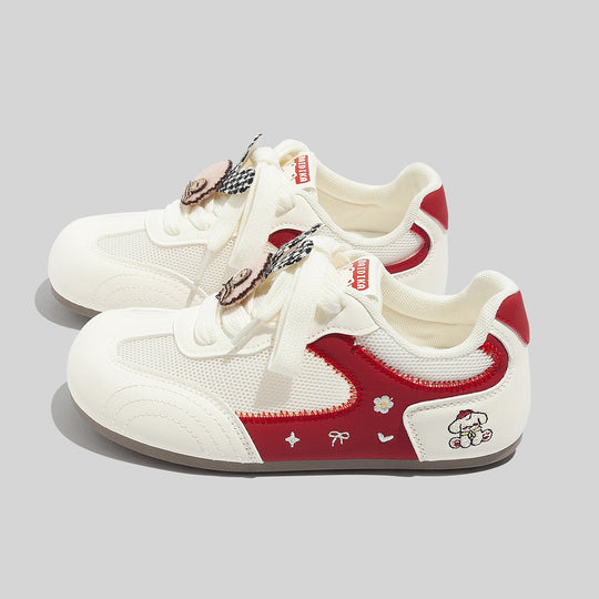Damen Sportliche Sneakers mit verspieltem Tiermotiv und atmungsaktiver Mesh-Oberfläche EB