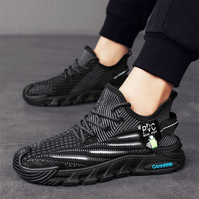 Herren leichte gestrickte Trail‑Sneaker mit sockenähnlichem Einstieg und stoßdämpfender Profilsohle EB