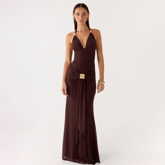 Damen Elegantes Wickelkleid mit funkelndem Akzent EB