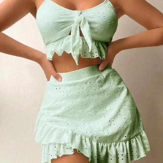 Damen Crop-Top und Rock-Set EB