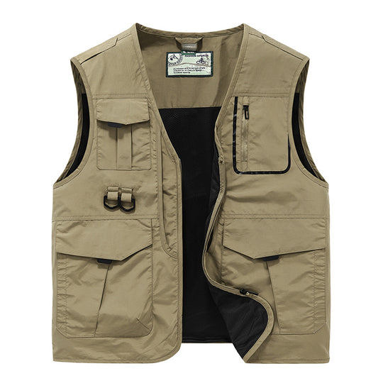 Herren Urbanes Utility-Anglerweste mit Netz-Innenfutter und taktischen Taschen EB