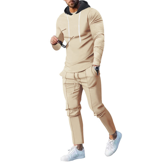 Herren modisches Hoodie mit sportlicher Passform und kontrastierenden Details EB
