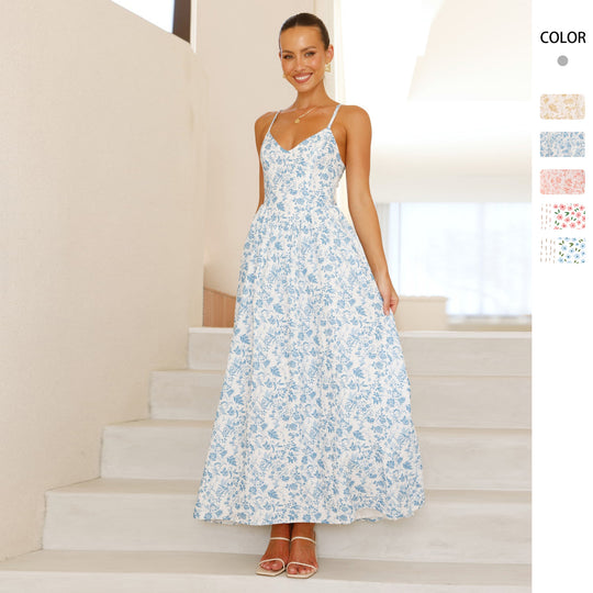 Damen Maxi-Kleid mit floralen Mustern EB