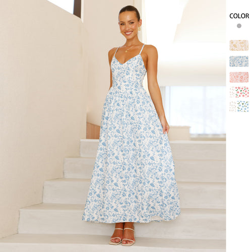 Damen Maxi-Kleid mit floralen Mustern EB