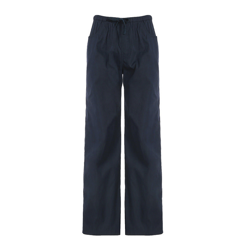 Damen Bequeme Freizeit Hose mit elastischem Bund und praktischen Taschen EB