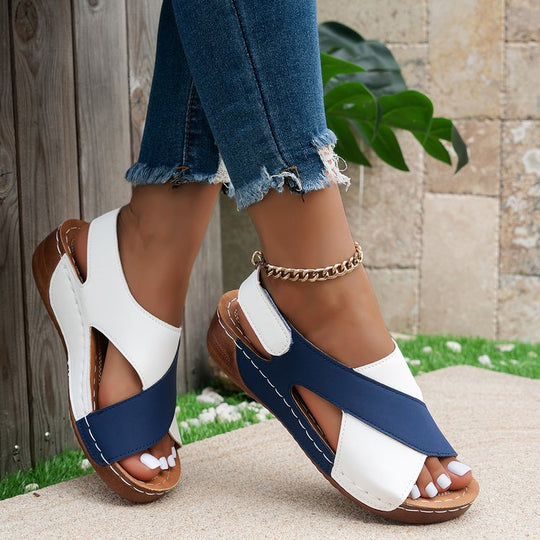 Damen  orthopädische Keilsandalen mit Memory-Foam und verstellbarem Fersenriemen EB