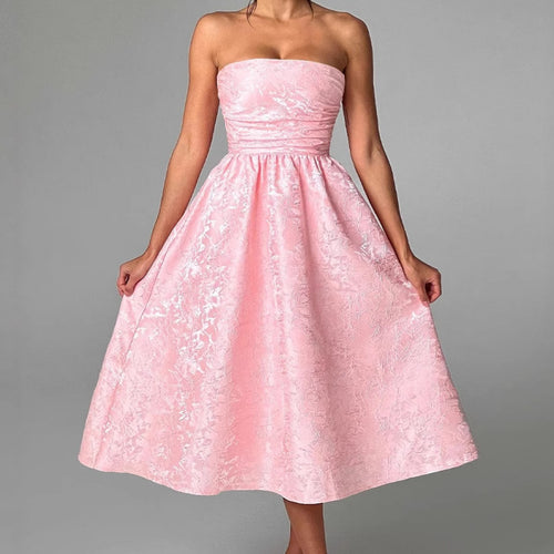 Damen Cocktailkleid mit schimmerndem Stoff und figurbetontem Oberteil EB