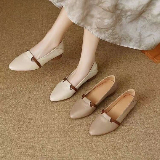 Damen Elegante Ballerinas mit komfortablem Blockabsatz und modischem Riemen EB