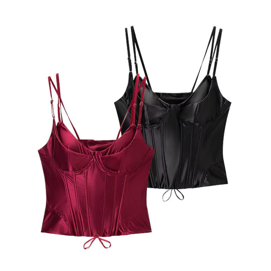 Damen Corsagenoberteil mit luxuriösem Satin-Finish und verstellbaren Trägern EB