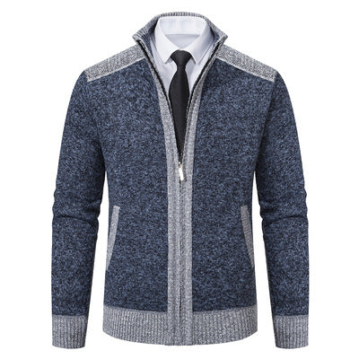 Herren modische Strickjacke mit hohem Kragen und Reißverschluss EB