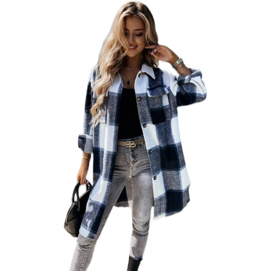 Damen Karierte Overshirt EB
