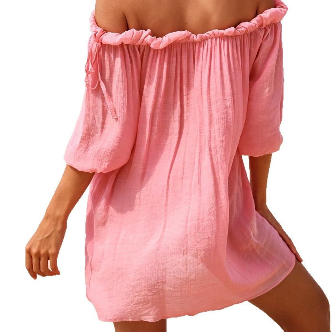 Damen Off-Shoulder Strandkleid EB