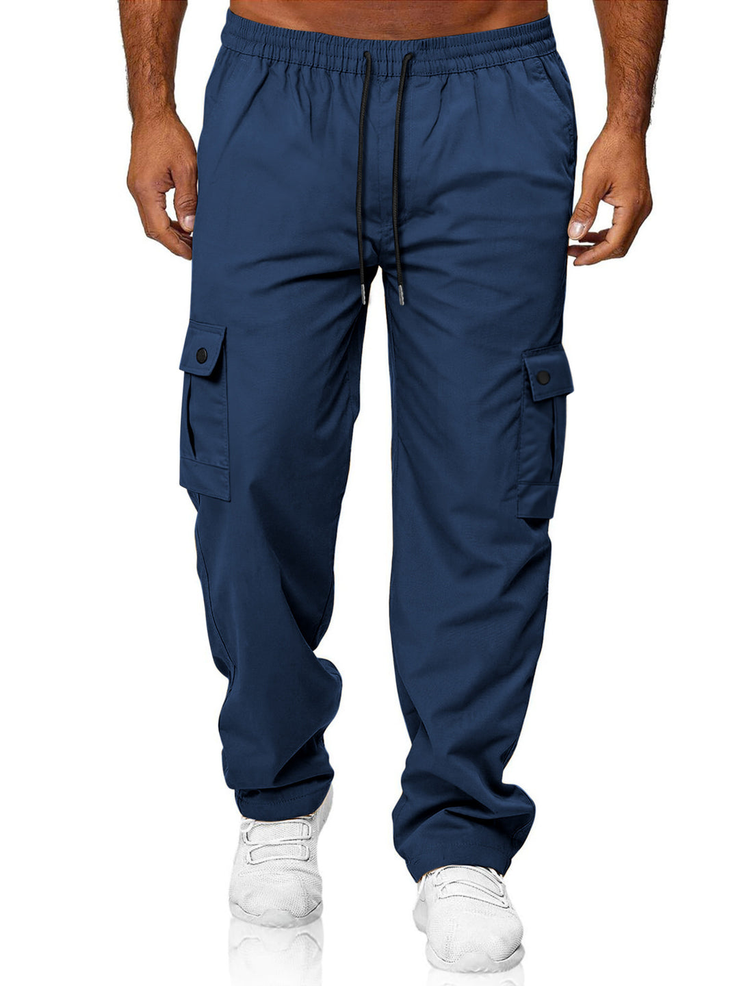 Herren Relaxed-Fit Cargo-Jogger mit elastischem Bund, Kordelzug und Klappentaschen EB