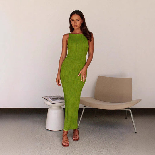 Damen Bodycon Maxikleid im modernen Streifen-Design EB