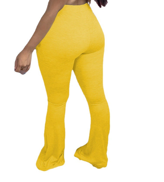 Damen Schlagleggings mit hohem Bund und elastischem Material EB