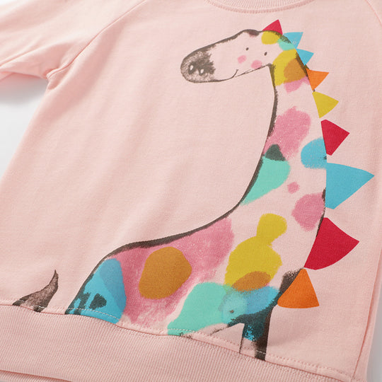 Mädchen Sweatshirt mit kreativem Giraffenmotiv EB