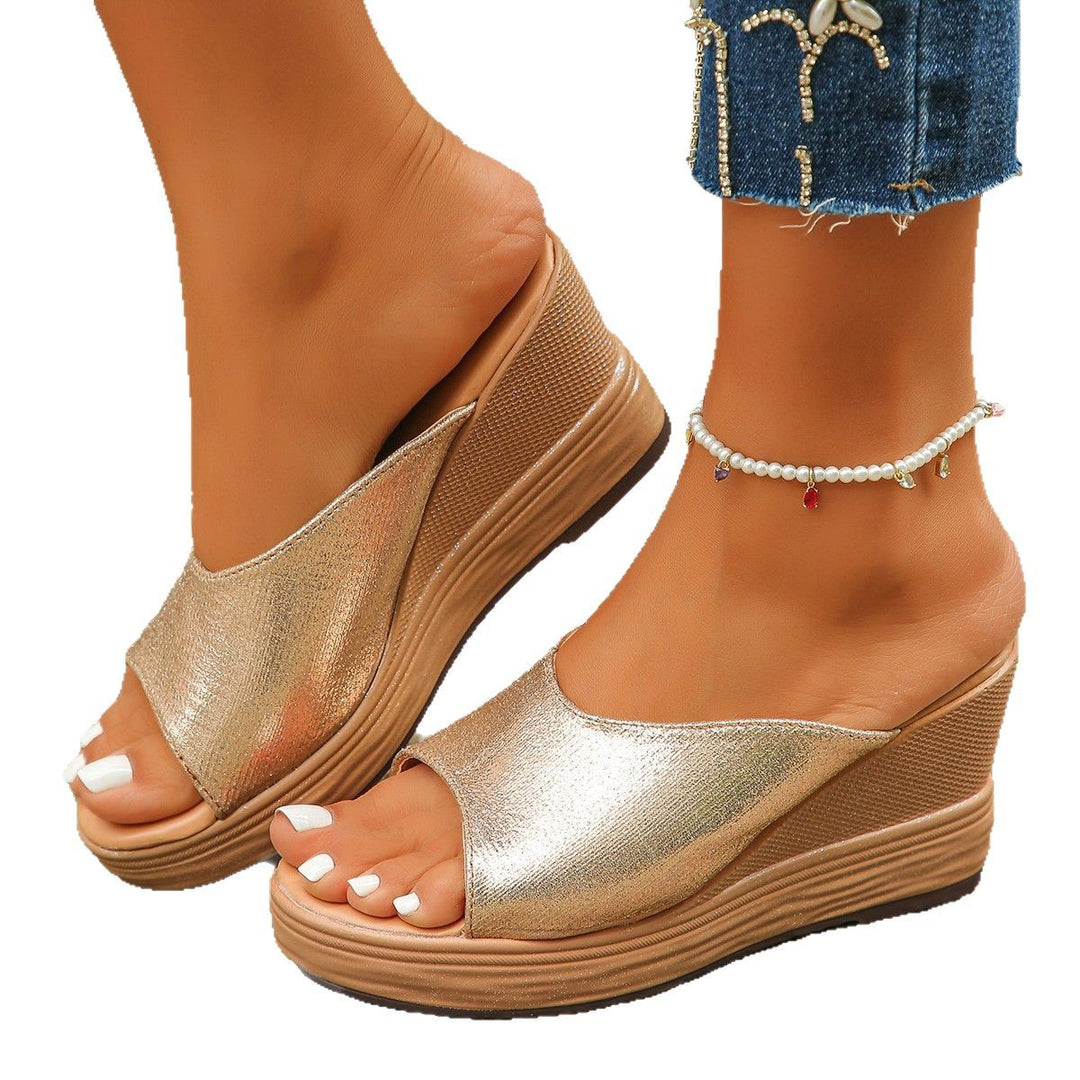 Damen Komfortable Plateau-Sandalen mit elegantem Halbfuß-Design und raffinierten Details EB