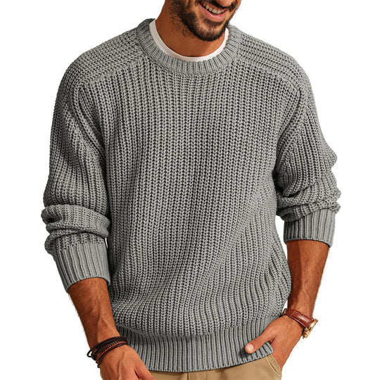 Herren lockerer Grobstrickpullover mit Raglanärmeln EB