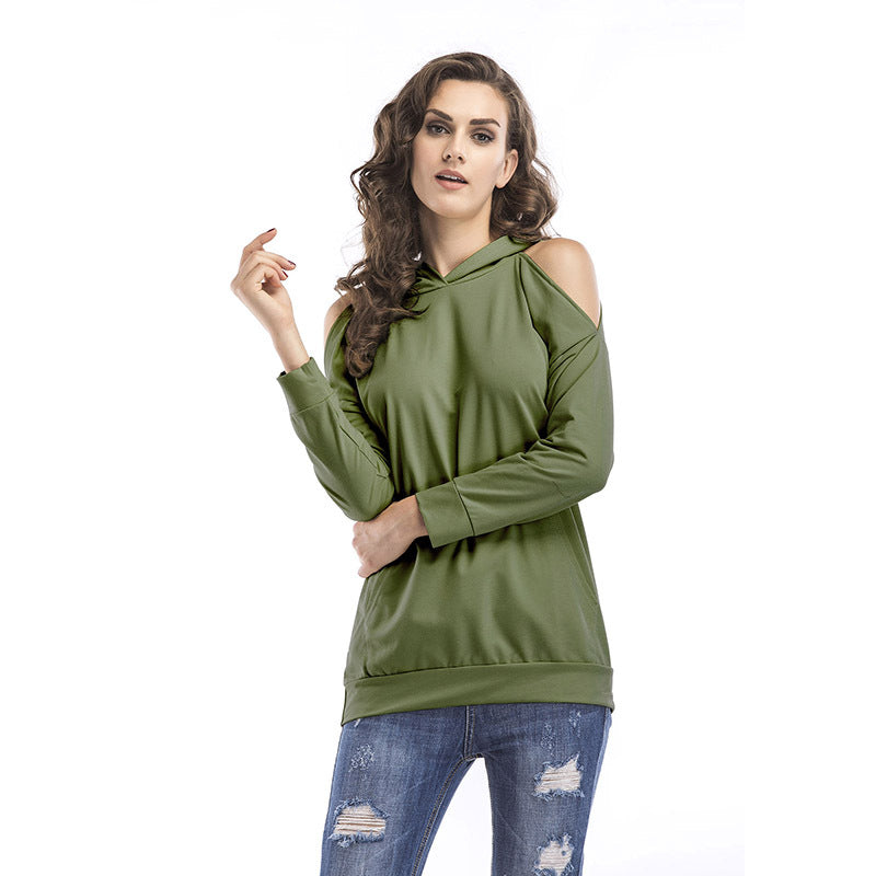 Damen Sweatshirt mit Off-Shoulder Design und bequemer Passform EB