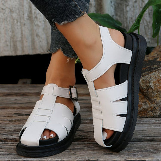 Damen Geschlossene Sandalen mit verstellbarem Riemen EB