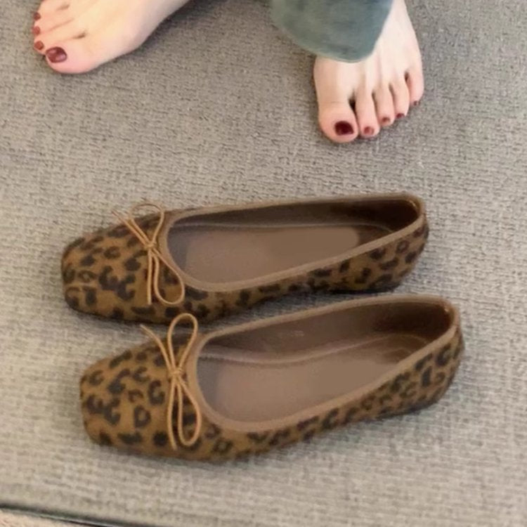Damen Komfortable Ballerinas mit trendigem Leopardenmuster EB