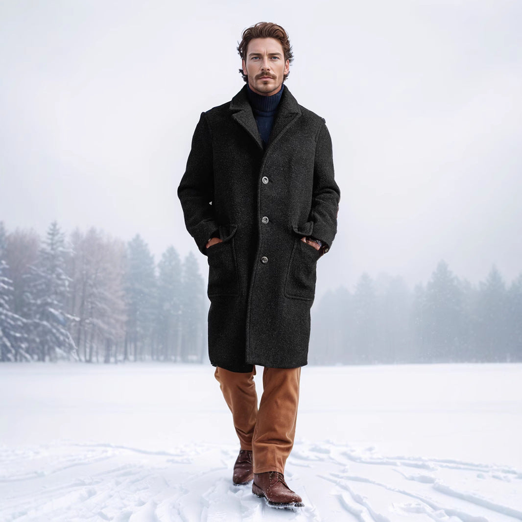 Herren Wollmantel mit klassischem Schnitt EB