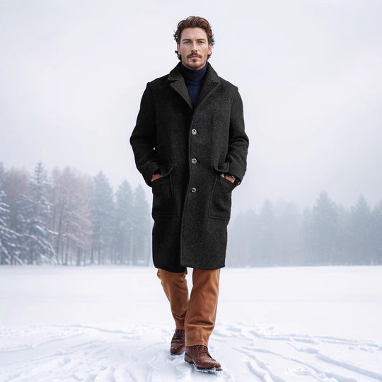 Herren Wollmantel mit klassischem Schnitt EB