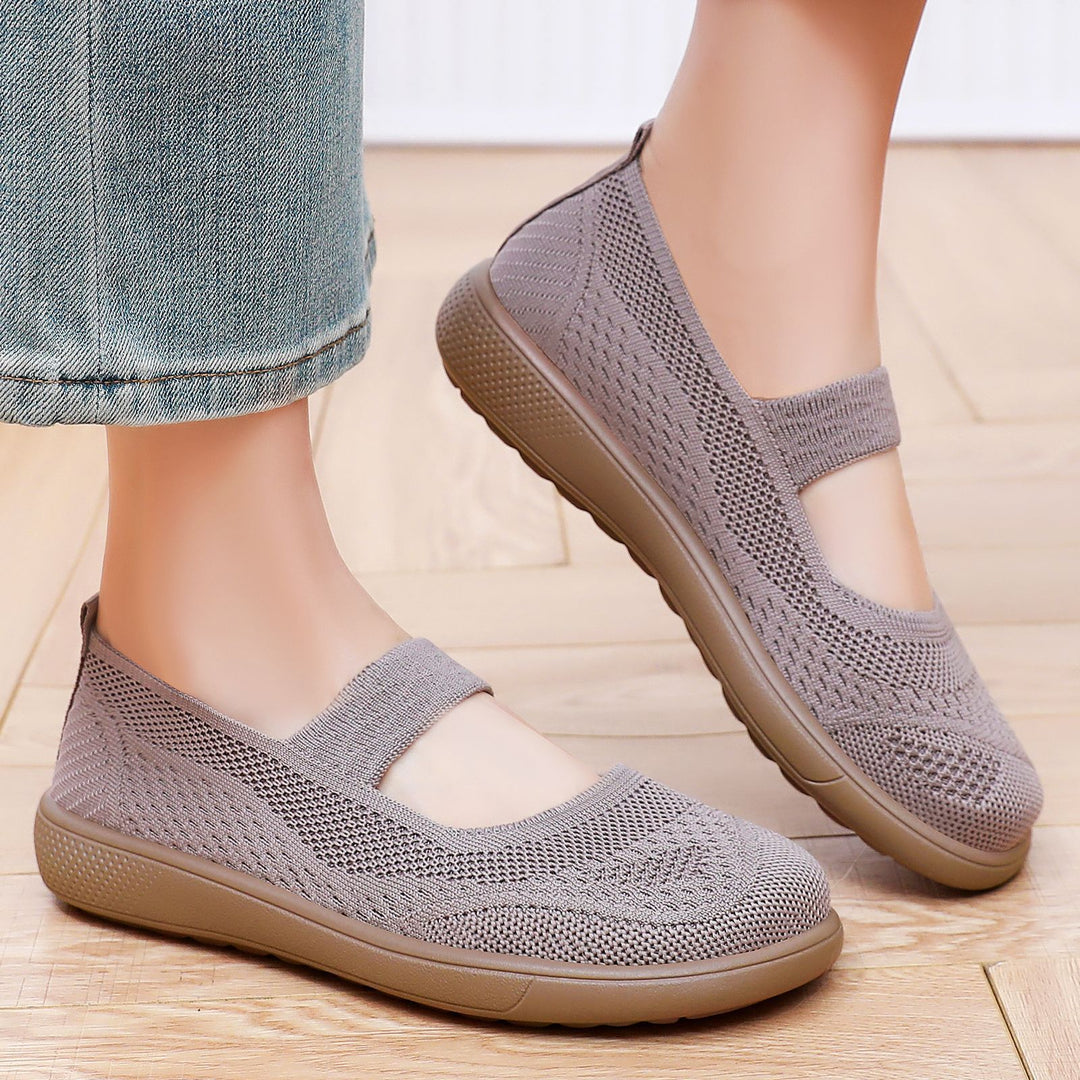 Damen Atmungsaktive Ballerinas mit elastischem Riemen EB