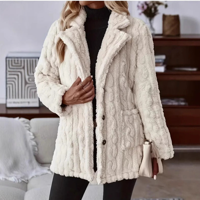 Damen Kuschelige und stilvolle Teddyjacke EB