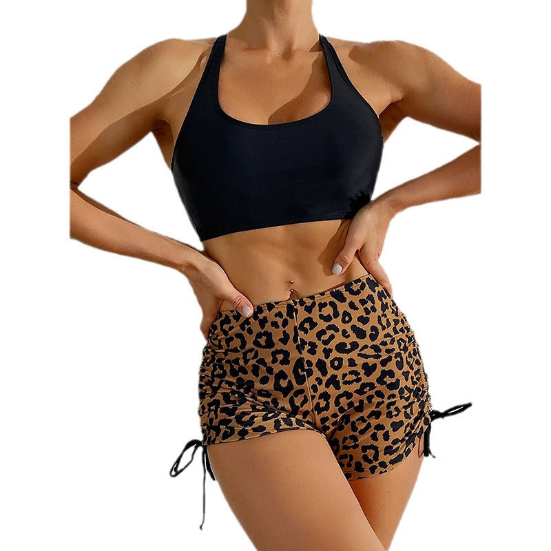 Damen Sportlicher Bikini-Top mit abnehmbaren Trägern und hohem Schnitt EB
